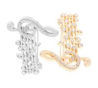 Toyvian 2 Pezzi Spilla Musicale in Lega con Cristalli Elegante e Vivace per Abiti Quotidiani, Accessori per Borse e Cappelli, Decorazione Speciale e Rispetto per L'ospite