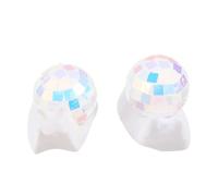 Toyvian 2 Pezzi Statuina Luminescente a Palla Disco, Ornamento Finestra | Plastica e Schiuma, Finitura a Specchio Glitter, per Comodino e Scrivania, Effetto Luce Mobile
