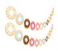 Toyvian 2 Pezzi Striscioni Decorativi per Tema Donut Bandiere Decorazioni Colorate per Compleanni e Atmosfera Festiva per Eventi e Decorazioni Murali