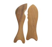 Toyvian 2 pezzi Strumenti Gua Sha in Legno Forma di Pesce Piastra Massaggiante Lifting Viso e Corpo Angoli Lisci per Stimolare la Circolazione e Ridurre Tensioni Adatto per Collo e