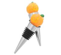 Toyvian 2 Pezzi Tappo Portatile Cappello da Strega per Vino a Forma di Zucca in Resina Gialla, Sigillo Ermetico per Decorazioni Tavolo Feste di Halloween e Uso Quotidiano