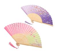 Toyvian 2 Pezzi Ventaglio Pieghevole Fiori di Ciliegio per Donne, bambù e | Apertura e Chiusura Facili, Leggero e Portatile, per Danza e Coreografia, Design Giapponese Raffinato