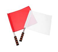 Toyvian 2 Set Bandiera Di Controllo Del Traffico All'aperto A Tema Bandiere Degli Arbitri Di Calcio Sport Bianco Bandiere Da Corsa Bandiere Di Campo Forniture Per Arbitri Stoffa 2 Pezzi*2