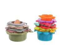 Toyvian 2 Set di Tazze impilabili per Bambini: Giocattoli didattici per la Prima Infanzia, Giocattolo Montessori per Le capacità motorie - Giocattolo da Bagno per Bambini e Bambine