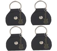 Toyvian 2 Set Scegli La Borsa Accesso Uv Portaplettri Per Chitarra Per Musicista Portatile Contenitore Keeychain Unico Portachiavi Per Chitarra Metallo Black 4 Pezzi*2