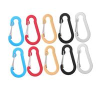 Toyvian 20 Moschettoni Portachiavi D con Clip Forma D Ganci Leggeri per Chiavi e Bottiglie per Escursioni e Attività Outdoor