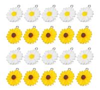 Toyvian 20 Pezzi Ciondoli Margherita in Resina per Gioielli Fai da Te Pendenti Decorativi per Braccialetti e Orecchini Accessori Leggeri per Creazioni Artigianali