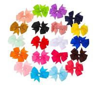 Toyvian 20 pezzi Fiocchi per con Clip Accessori per Neonate e Bambine Fiocchi in Grain Colorati Morbidi e Resistenti per Uso Quotidiano e Speciali