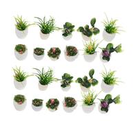 Toyvian 22 Miniature Dollhouse Plants Realistic Artificial Mini Bonsai For DIY Home Decor Compact Low-maintenance Micro Landscape Decoration Props Fade-resistant Tiny Potted Greenery