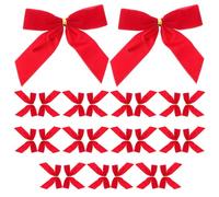 Toyvian 24 Mini Fiocchi Natalizi Rossi in Velluto Fiocco Decorazioni per Albero di Natale Accessori per Chioma Bambine e Decorazioni Festive per Casa e Lavoretti Creativi