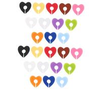 Toyvian 24 Pezzi Segnabicchieri in Silicone a Cuore per Calici da Vino, Set | Tracce, Morbido e Flessibile, Aderisce Sicuro, per Pranzi in Famiglia e Feste