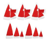 Toyvian 24pezzi Cappelli Natalizi Rossi in Miniatura Copribottiglie di Babbo Natale Portaposate Lecca-lecca Decorazioni per Bottiglie di Vino Lavoretti Accessori per Cappelli di Natale