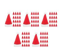 Toyvian 250 Pezzi Mini Cappello di Natale Rosso per Bottiglia Vino, Leggero | Tessuto Spazzolato, Formato Piccolo, per Bambole e Incontri, Copri Bottiglia e Accessorio Festivo