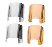 Toyvian 2pezzi Bracciale Rigido Aperto Polsino Bracciale Metallico Scanalato in Argento e Oro Regolabile Per Donne e Ragazze