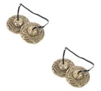 Toyvian 2pezzi Campana Rame Vintage Per Meditazione e Cerimonie Religiose Strumento Musicale Per Yoga Campana Percussione Rame Di Alta Qualità Facile Da Suonare Per Principianti e Esperti