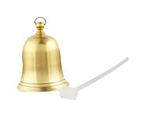 Toyvian 2pezzi Campane in Rame Classiche Per Feng Shui Elegante Decorazione Per Casa e Ufficio Con Martello in Plastica Giallo Statua Di Buddha Per Protezione e Armonia Domestica