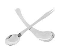 Toyvian 2pezzi Cucchiaio e Forchetta Curva per Anziani Utensile Adattabile per Autoalimentazione Portatile per Casa e Viaggio Design Ergonomico per Disabilità e Artrite Resistente