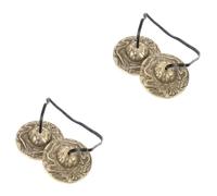 Toyvian 2pezzi Cymbal Bell Rame Massiccio Per Meditazione e Yoga Strumento Musicale Artigianale Con Tono e Unico Ottimo Per Iniziare La Pratica Spirituale