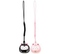 Toyvian 2pezzi Decorazioni da Appendere per Esterni e Campanellini Decorativi Forma di Gatto Ciondolo per Borse Portachiavi e Cellulari