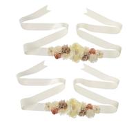 Toyvian 2pezzi Fascia Floreale Per Maternità Cintura Rosa e Beige Realizzata in Materiale Adatta Per Shower Matrimonio Servizio Fotografico Maternità Supporto