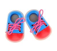 Toyvian 2pezzi Gioco Educativo Legno Per Insegnare Legare Le Scarpe Da Giocattolo Per Sviluppo Delle Abilità Motorie Adatto Per Ragazzo Ragazza e Prescolari Ispirato Al Metodo Montessori