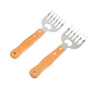Toyvian 2pezzi Per Barbecue in Per Sminuzzare Pollo Manzo Manico Legno e Design Anti-scottatura