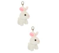 Toyvian 2pezzi Portachiavi Animale Plush Con Anello Per Zaino e Auto Ciondolo Decorativo Coniglio Morbido Adorabile Per Amici Accessorio Versatile Per Chiavi e Borse