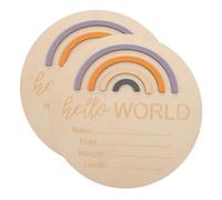 Toyvian 2pezzi Segni Di Per Legno Forma Di Arcobaleno Cartello Di Annuncio Di Nascita Rotondo Per Foto e Ricordi Speciali Decorativo e Sicuro Per Shower