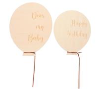 Toyvian 2pezzi Wooden Cards Dischi Legno Per Festeggiare Le Tappe Di Crescita Del Regali Unisex Per Compleanno e Foto