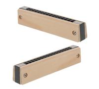 Toyvian 2pezzi Wooden Harmonica Musical Toy for Kids Graffiti Wooden Mouth Organ for Early Music Learning and Fun