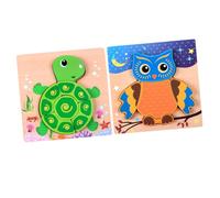Toyvian 2pezzi Wooden Puzzle Toy Legno Per Ragazzo Ragazza Giocattolo Didattico Fai Da Te Gufetto Per Sviluppo Intellettivo e Coordinazione Mano-occhio