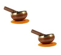 Toyvian 2sets Ciotola Tibetana Rame Per Meditazione Completo Con e Cuscino Di Perfetta Per Yoga e Relax Strumento Di Guarigione Antico Per La Tua Pratica Spirituale