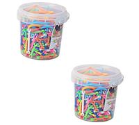 Toyvian 2sets Giocattoli Da Costruzione Colorati Per Ragazzo Ragazza Puzzle Wand Educativa Per Sviluppo Cognitivo E Creatività Include Scatola Di Plastica Per Riporre E Creare Fiori Animali E Numeri