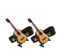 Toyvian 2sets Modellino Di Chitarra in Miniatura in Legno Statua Di Chitarra Mini Modello Da Tavolo Decorazione Di Strumenti Musicali Ornamento Per Collezione o Regalo