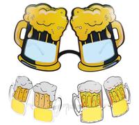 Toyvian 3 bicchieri da birra divertenti per feste, occhiali da sole da birra per Oktoberfest estivi, tropicali, feste in spiaggia hawaiane