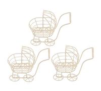Toyvian 3 giocattolo del passeggino accessori per la casa delle bambole piccole miniature di mobili passeggino da babydoll Oggetti di in miniatura ferro da stiro Beige
