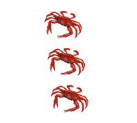 Toyvian 3 Granchio Acquatico Simulazione Animale Educativo per Decorazione Desktop Animali per Bagno e Piscinetta Colore Rosso