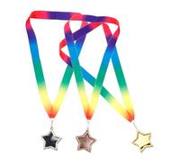 Toyvian 3 Medaglie Premio Metallo con Sportivi per Atleti e Cerimonie Riconoscimento Medaglie Campioni per e Celebrazioni