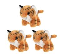 Toyvian 3 mini portachiavi a forma di tigre di peluche - simpatici ciondoli a forma di animale - portachiavi morbido e kawaii per borse, zaini e bomboniere a tema giungla