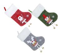 Toyvian 3 Pezzi Calze di Natale Mantiene la Forma e Si Appende Facilmente Motivo Classico Decorativa in Poliestere per Feste Natalizie e Riunioni Festive
