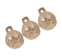 Toyvian 3 Pezzi campana per animali domestici campana del feng shui ciondoli per campanello ciondoli a campana d'epoca campane per cani campana artigianale retrò mini campanello rame D'oro