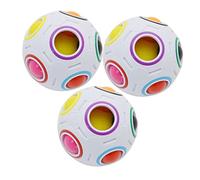 Toyvian 3 Pezzi Giocattoli Da Calcio a Pressione Pallina Di Puzzle Agitata Palla Cubo Di Calcio Giocattolo Fascio Di Stress Fidget Ball Puzzle Giocattolo Colorful Abs