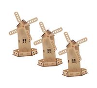 Toyvian 3 pezzi Kit Modellismo in Legno Mulino Vento Solare per Funzione Rotante Gioco Educativo DIY per Scuola Elementare Insegna Energia Solare e Sostenibilità