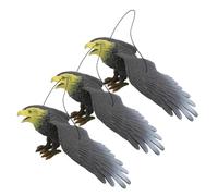Toyvian 3 pezzi Ornamento Appeso Aquila Realistica in Plastica Resistente Decorazione Esterna per Giardino e Cortile Repellente Naturale per Uccelli e Piccioni Facile da Installare per