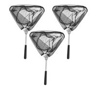 Toyvian 3 Pezzi Retino da Pesca Pieghevole in Lega di Alluminio Mini Guadino Triangolare Portatile per Trota Gamberi e Acquari Leggero e Resistente per Escursioni Kayak e Campeggio