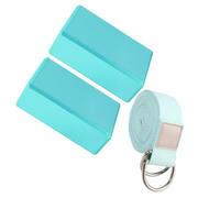 Toyvian 3 Pezzi Set di Mattoni Yoga e Fascia di Tensione Uomini | Supporto Stabile e Presa Confortevole, Allenamento Flessibile, Verde, per Stretching Pilates e Lezioni in Palestra