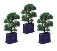 Toyvian 3 Piante in Vaso Miniatura Albero da Frutto Artificiale in Vaso, Alberi Finti da Interno per Decorazioni Casa delle Bambole, Accessori per Mini Case e Progetti Creativi