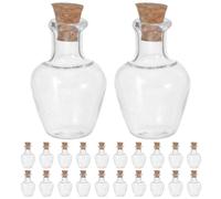 Toyvian 30 Mini Bottigliette di Vetro con Tappo di Sughero 2 Ml, Vasetti Decorativi per Bomboniere, Feste e Lavori Creativi, Contenitori Resistenti in Vetro per Collezionismo