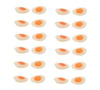 Toyvian 30 Miniature Half Boiled Eggs Realistic Fake Food Toys For Dollhouse Kitchen Decor And Pretend Play Diy Craft Accessories
