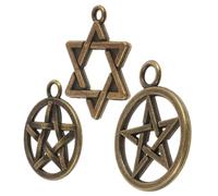 Toyvian 30 Pezzi Ciondolo Pentagramma Ciondolo Collana Maglione Pendente Con Ciondoli Per Collana Catena Del Collo Accessorio Fai Da Te Collana Stella in Metallo Lega Golden
